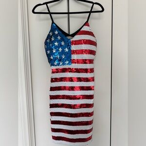 American flag sequins dress L